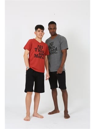 Akbeniz Erkek Genç Garson Boy Kısa Kol Bordo Penye Şortlu Pijama Takımı 20377