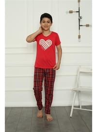 Çocuk Penye Pijama Takımı Kırmızı