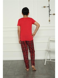Çocuk Penye Pijama Takımı Kırmızı