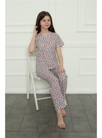 Kız Çocuk Pamuklu Pijama Takımı Beyaz