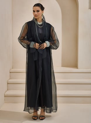 VALERIA ORGANZA ABAYA - Siyah - AL SHEIKHA