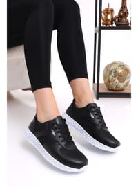 Günlük Fileli Sneaker Spor Ayakkabı Siyah Beyaz