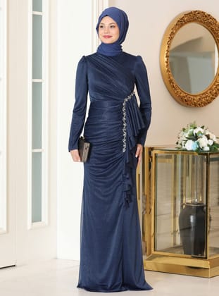Zühre Abiye - Lacivert - Azra Design