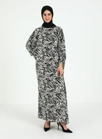 Desenli Ferace - Siyah
