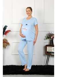 Hamile Pijama Takımı Mavi