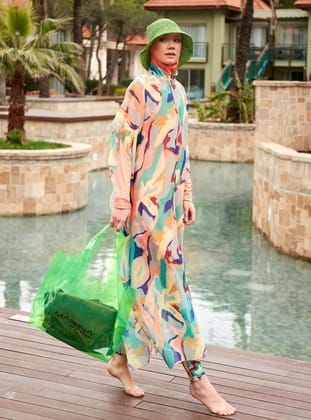 Desenli Pareo Kaftan P2409