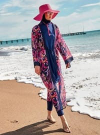 Desenli Kimono Kaftan P2416