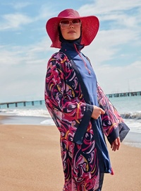 Desenli Kimono Kaftan P2416