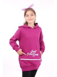 Kız Çocuk Nakışlı Sweatshirt Mürdüm
