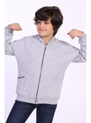 Toontoy Erkek Çocuk Cep Dıfferent Style Tıme Baskılı Hırka