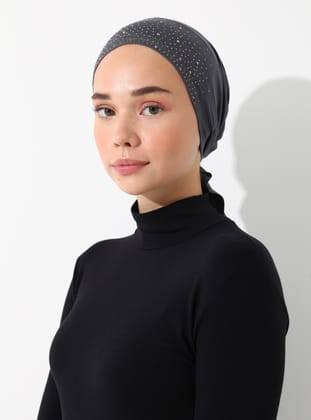 Taşlı Üçgen Bone - Koyu gri - Tuva