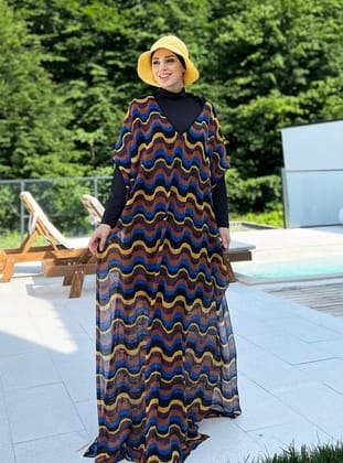 Remsa Tesettür Mayo Üzerine Triko Örme Tek Kaftan Pareo 430-T9 Renkli