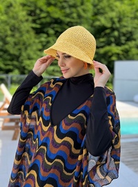 Desenli Pareo-Kaftan Turuncu