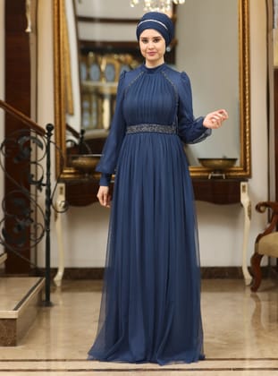 Abiye Elbise - Dark indigo - Azra Design