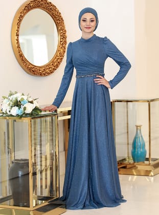 Abiye Elbise - Dark indigo - Azra Design
