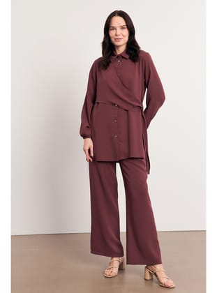 Perla Tunik Pantolon Takım - Gül Kurusu