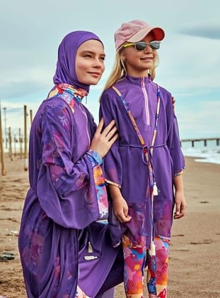 Çocuk Mor Renkli Kimono P2427
