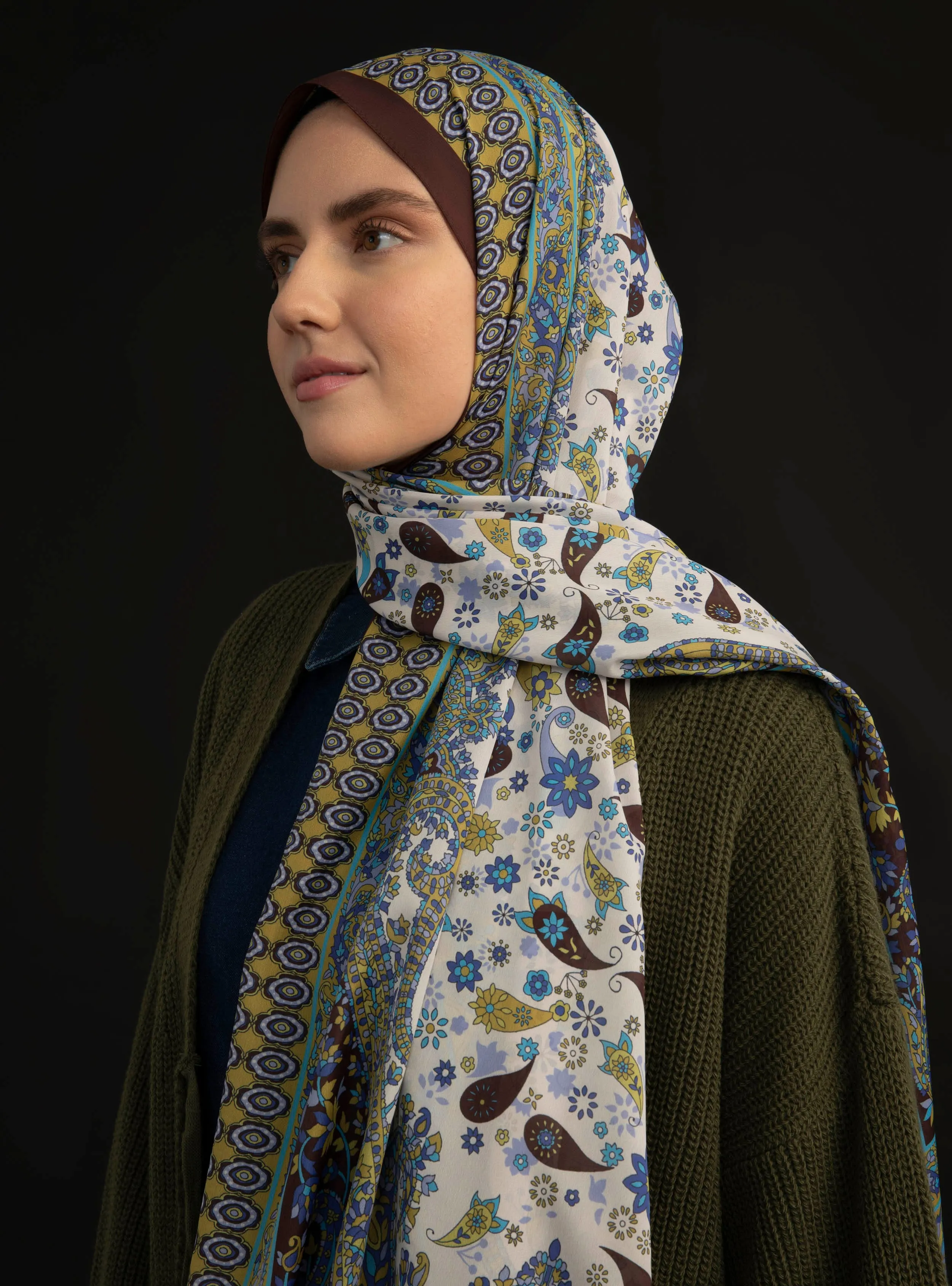 Etnik Desenli Yumuşak Şal Çok Renkli