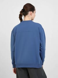 Baskı Detaylı Sweatshirt İndigo Benin