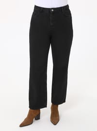 Straight Fit Denim Pantolon Siyah Alia