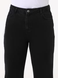 Straight Fit Denim Pantolon Siyah Alia