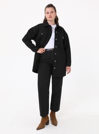 Straight Fit Denim Pantolon Siyah Alia