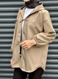Kapüşonlu Önü Bağlamalı Kimono