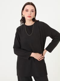 Basic Krinkıl Tunik Siyah