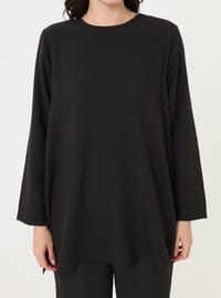 Basic Krinkıl Tunik Siyah