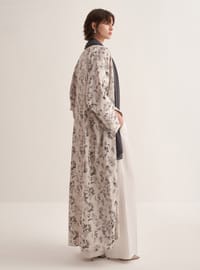 Antrasit Floral Desenli Ferace