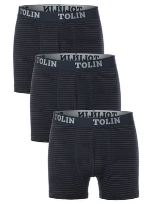 Tolin Erkek 3 lü Süprem Pamuklu Likralı Desenli Boxer Seti 4147-06