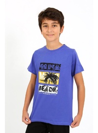 Çocuk Penye Pijama Takımı Saks Mavi