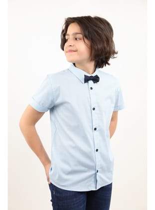 Toontoy Erkek Çocuk Komple Desenli Gömlek Saks