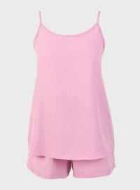 Yumuşak Tuşeli Pijama Takımı - Pembe - Refka