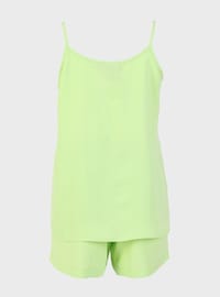 Yumuşak Tuşeli Pijama Takım - Lime - Refka