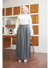 Denim Tensel Pantolon Etek Gri