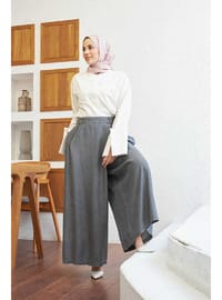 Denim Tensel Pantolon Etek Gri