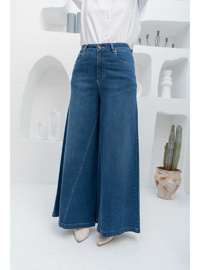 Koyu Mavi Denim Pantolon Etek