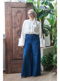 Denim Pantolon Etek Lacivert