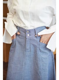 Mevlana Denim Etek Koyu Mavi