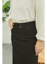 Klasik Gabardin Etek 38-52 Beden Siyah
