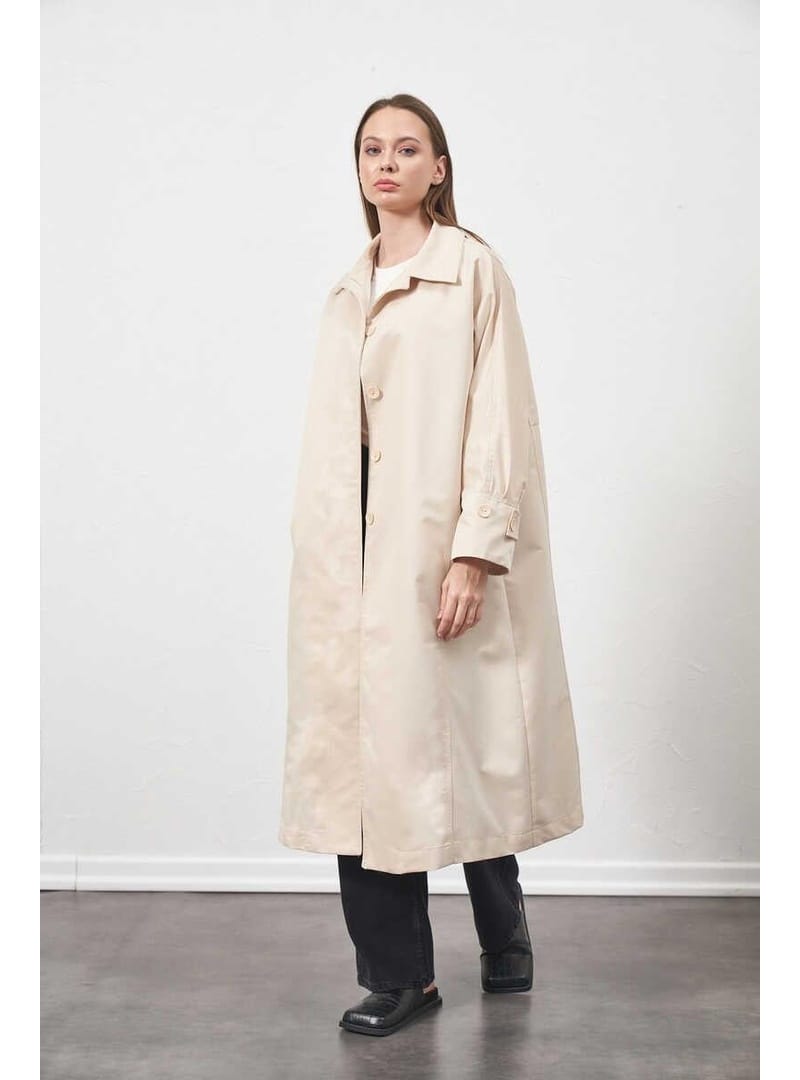 Oversize Trenchcoat Ceket Ekru