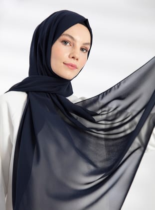 Şifon Şal - Lacivert - Pure Scarfs