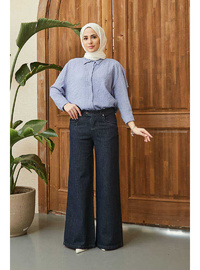 Bol Paça Denim Pantolon Füme