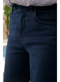 Bol Paça Denim Pantolon - Lacivert