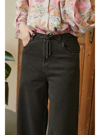 Bol Paça Denim Pantolon Füme