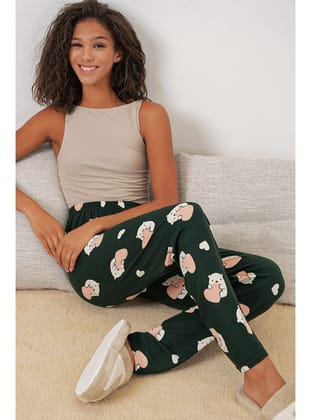 4323 Desenli Pijama Altı - Y.Zümrüt Y.Zümrüt