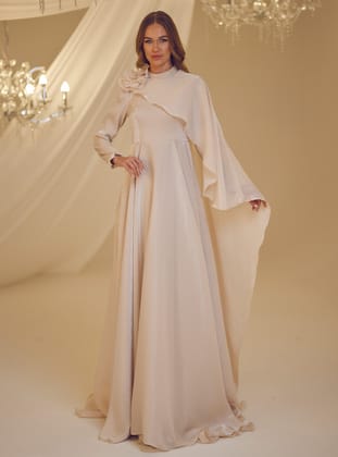 DURU ABİYE - Vizon- Burak Baran Fashion