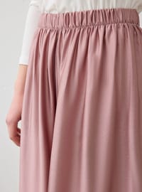 Kırışık Efektli Piliseli Pantolon Pudra