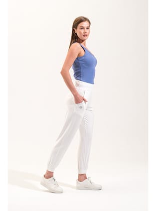 725909_ Kadın Cepli Bel ve Paça Lastikli Modal Jogger Pantolonu